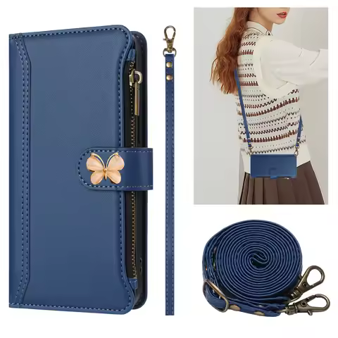 Mukti 9 Cards Crossbody Leather Wallet Case For Doogee Note 60 Pro 59 58 56 56X N60 N55 Plus B10 But