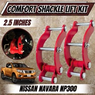 OAPC NISSAN NAVARA NP300 COMFORT SHACKLE 2.5INCH LIFT KIT SET RED (11735)