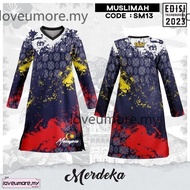 Baju Jersy Muslimah Merdeka Murah Budak plus Size baju Muslimah Couple Set Cotton Batik T Shirt Black Long Sleeve Jersey Microfiber Muslimah Remaja Design Baru 5xl Baju Perempuan