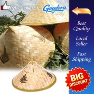 【READY STOCK】Bamboo Hat Farmers/Adult/Children Sun Protection/Bamboo-Woven Cap Wide Brim Straw Hat/P