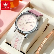 OLEVS 2026 New Quartz Wrist Watches For Men Women Webbing Strap Causal Trendy Student Sports Watches