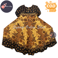 Daster Payung Jumbo XXXL LD 130 Klok Motif Sogan Thifa Busui Kancing Dada - Daster Jumbo Batik - Das