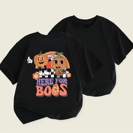 Halloween Pumpkin Head Print Kids T-Shirt Casual Short Sleeve Funny Cartoon Spooky Costume Outfit
