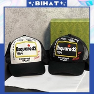 DSQUARED2 Men's and Women's Fashion Button Buckle Baseball Cap, Dsquared2 cool khaki mesh hat MU160