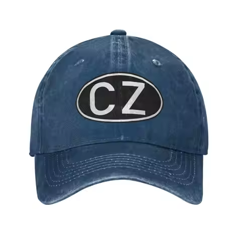 White CZ Guns Logo Washed Denim Cap Casual Baseball Caps Adjustable Hat Summer Unisex Baseball Hats