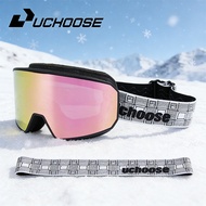 Uchoose Ski Goggles Men Women Large View Snow Goggles Mountaineering Goggles Windproof Goggles Card 