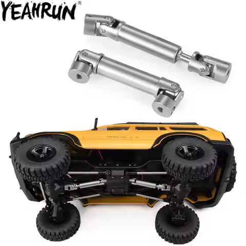 YEAHRUN 2PCS Stainless Steel Center Drive Shafts D-shaped Holes for 1/18 RC Crawler FMS FCX18 LC80 U