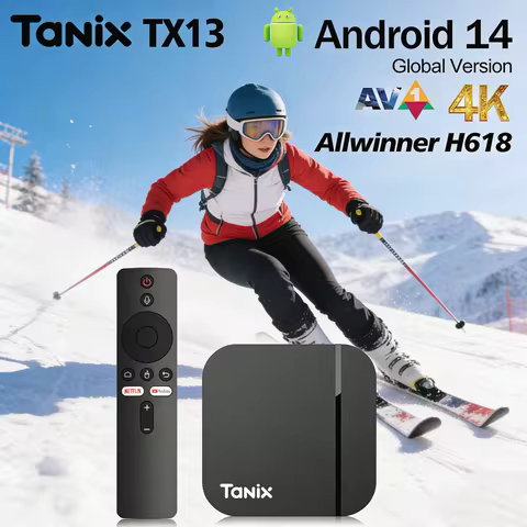 TANIX TX13 Allwinner H618 Quad Core Android14 Smart TV Box 2GB 16GB Storage Wifi 4K HD Media Player 