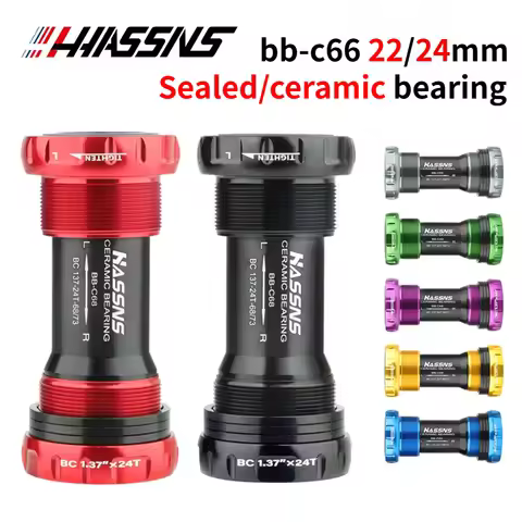 HASSNS Ceramic bottom bracket Thread 24mm 68 / 73MM Sealed ceramic Bearings Bottom Bracket For Shima