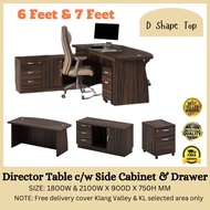 Director Table c/w Side Cabinet + Mobile Pedestal 1D1F