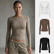 Badblood BS Cotton Jersey Fitted Long Sleeve T-Shirt - Brown