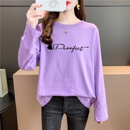 [AMYGO]Baju T Shirt Perempuan Lengan Panjang Tshirt Women Murah Wanita Plus Size Long Sleeve