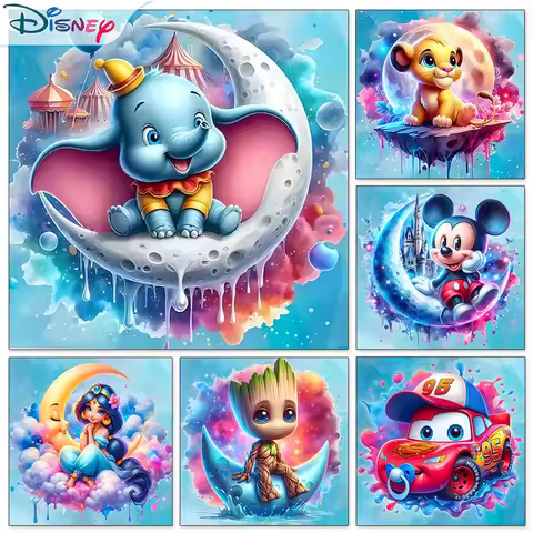 Disney Diamond Painting Simba Diamond Mosaic Dumbo Groot Full Round Drill Embroidery Set Cartoon Wal