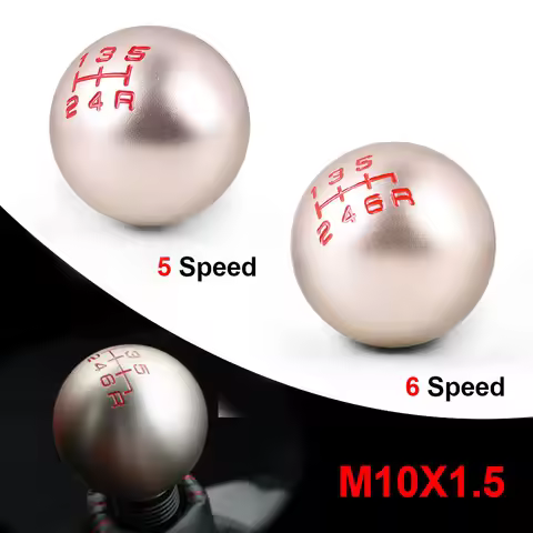 Aluminum 5/6 Speed JDM Ball Shape Shift Gear Knob M10*1.5 For Honda Fit Civic City FD2 FN2 EP3 TYPE 