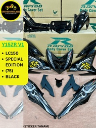 RAPIDO Cover Set YAMAHA Ysuku Y15zr V1V2 Lc150 Special Edition (75) Black Blue White Coverset Sticke
