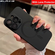 ELAXIS for Luxury Magnetic Matte Liquid Silicone Phone Case Compatible for iPhone 16 16e 15 14 Plus 
