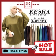 [JRS] Kesha Women Blouse Batwing Ironless Viral Premium Scuba Silk