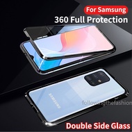 For Samsung Galaxy A31 4G A51 A71 A21s Phone Case Double Sided Tempered Glass Casing Flip Double Side Glass 360° Full Protection Shockproof Back Cover