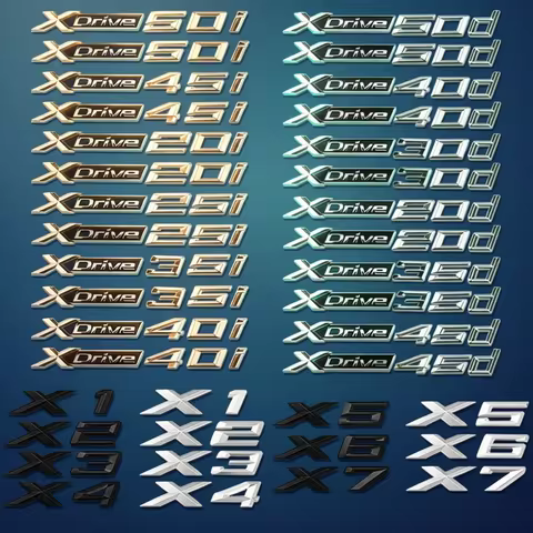 3D Xdrive 20d 30d 35d 40d 50d 20i 25i 30i Car Fender Emblem Trunk Badge Sticker For BMW X1 X3 X4 X5 