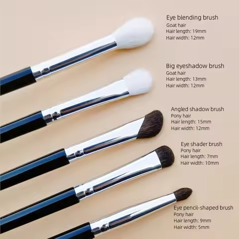 Makeup Kit Natural Hair Brushes Eyeshadow Brush Set Kit Natural Hair 5Pieces Eye Shadow Makeup Brush