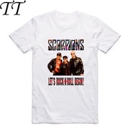 2019Fashion Men Print Scorpions T Shirt O-Neck Short Sleeve Metal Rock Band T Shirt Summer Streetwear Hip Hop Cool Top Tee Swag Large Size XS-4XL-5XL-6XL