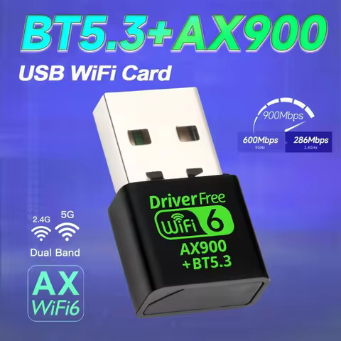 AX900 USB WiFi 6 Bluetooth 5.3 Adapter 2in1 Dongle Dual Band 2.4G&5GHz USB WiFi Network Wireless Wla