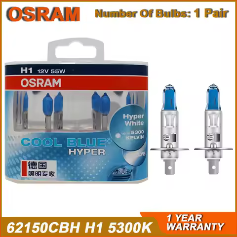 OSRAM H1 62150CBH P14.5s Halogen Headlight Car Fog Light 12V 55W 5300K Cool Blue Hyper White Bulb (2