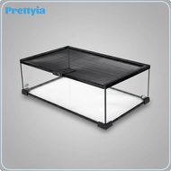 Glass Reptile Habitat Tank with Mesh Vent Secure Top Terrarium Enclosure Box for Spider Turtle Snake