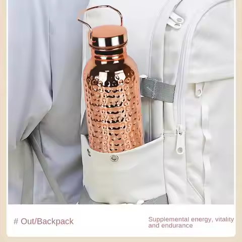 Pure Copper Water Bottle 800ml Portable Stainless Steel Insulated Drinkwares Copper Bottle For Drink
