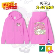 My melody character Children's zipper hoodie Jacket Children's zipper Jacket/ Ages 2, 12 Years