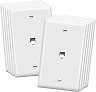 ENERLITES RJ11 Telephone Jack Wall Plate, 6-Position 4-Conductor 6P4C (2 Line Support), 1-Gang 4.50"