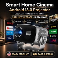 4K Projector 360° Flip Smart Projector Full HD 1080P Home Theater A10pro Projector Android 13 Suitab