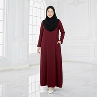 Jubah Plus Size A Cut - Comocrepe 10 Warna Ada Zip Depan & Poket SIZE: XXL-8XL