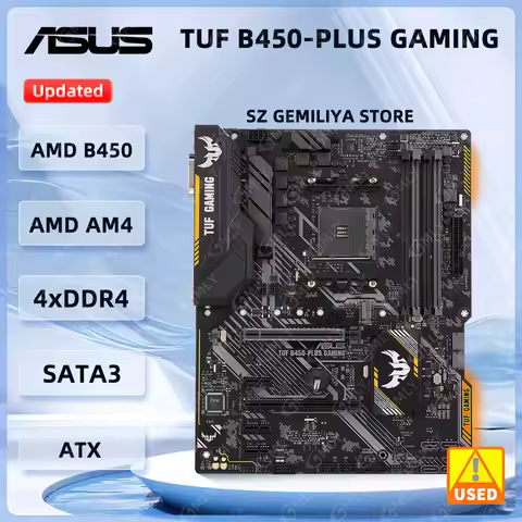 ASUS TUF B450-PLUS GAMING B450 Motherboard Socket AM4 DDR4 128GB support Ryzen 5 5600 5500 PRO 1200 