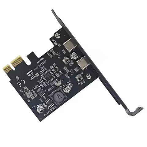 2 Ports USB-C PCIe Expansion Card 5Gbps High Speed with UPD720202 Chip PCI-E X1 USB3.2 Type-C Adapte