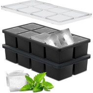 Samuelworld Large Ice Cube Tray: 2024 Upgraded Silicone Square Ice Cube Mold For Whiskey, New Upgrad