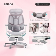 HBADA E3 Pro Ergonomic Office Chair with 3-Zone Dynamic Lumbar Support - Pink
