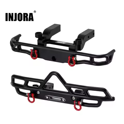 INJORA CNC Aluminum Front Rear Bumper for 1/18 RC Crawler FMS FCX18 LC80 Upgrade