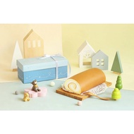 Jessice Grocery Shop Long-Shaped Snack Box NO.10 Dawn Wave Light-Blue Flip Lid L-Shaped Flip-Up Poun