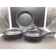 KUALI MARBLE NON-STICK SET (18cm, 22cm, 24cm) READY STOCK