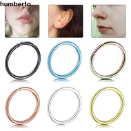 HUMBERTO Nose Ring Hoop Fake Nose Piercing Piercing Hoop Stainless Steel Cartilage Helix Ear Clip