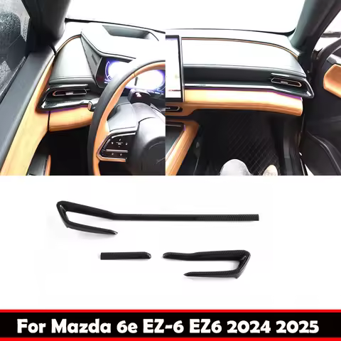 LHD For Mazda 6e EZ-6 EZ6 2024 2025 Carbon Fiber Front Air conditions Vent Outlet Cover Center Contr