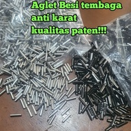 Aglet/ Tipe anti-rust quality copper metal ironTALI, thick metal, sold per 100 pieces, super premium