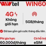 SIM Wintel WIN60 (Không giới hạn dung lượng)