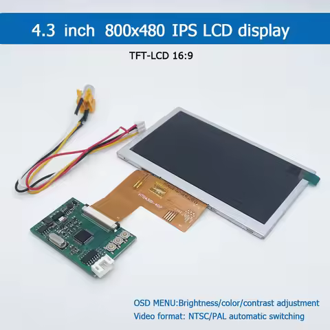 4.3 inch TFT-LCD display module kit 800x480 NTSC/PAL DC3-46V for Portable DVD videophone