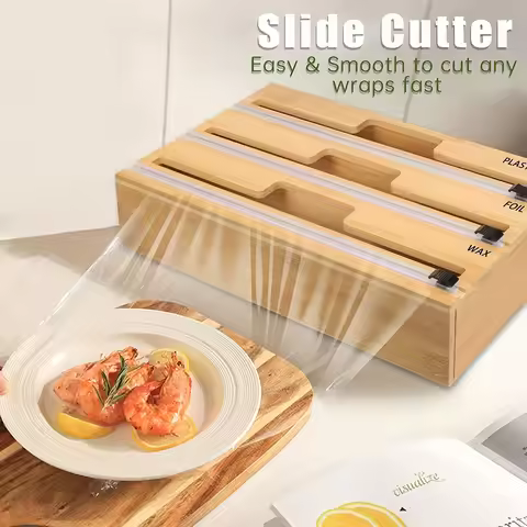 Kitchen Hanging Cling Wrap Dispenser Foil Dispenser Cling Film Cutter Plastic Wrap Dispenser Foil an