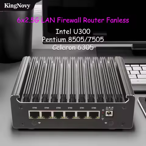 6x i226-V 2.5G Firewall Server, Intel U300 Mini PC, Pentium 8505/7505 Processor, Fanless Design, pfS