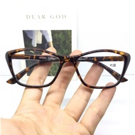 ELDORA Reading Glasses/ Plus Frame Semi Square Cat Eye Leopard Color Women's Glasses Size +1.00 to +