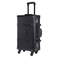 GraspDream Retro Rolling Luggage Spinner Vintage Leather Suitcase on Wheel Women Trolley Travel Bag Men Trunk Carry On Luggage