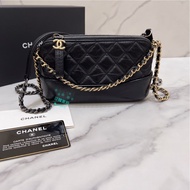 CHANEL 流浪包雙拉鍊二合一Woc/黑金/mini流浪包